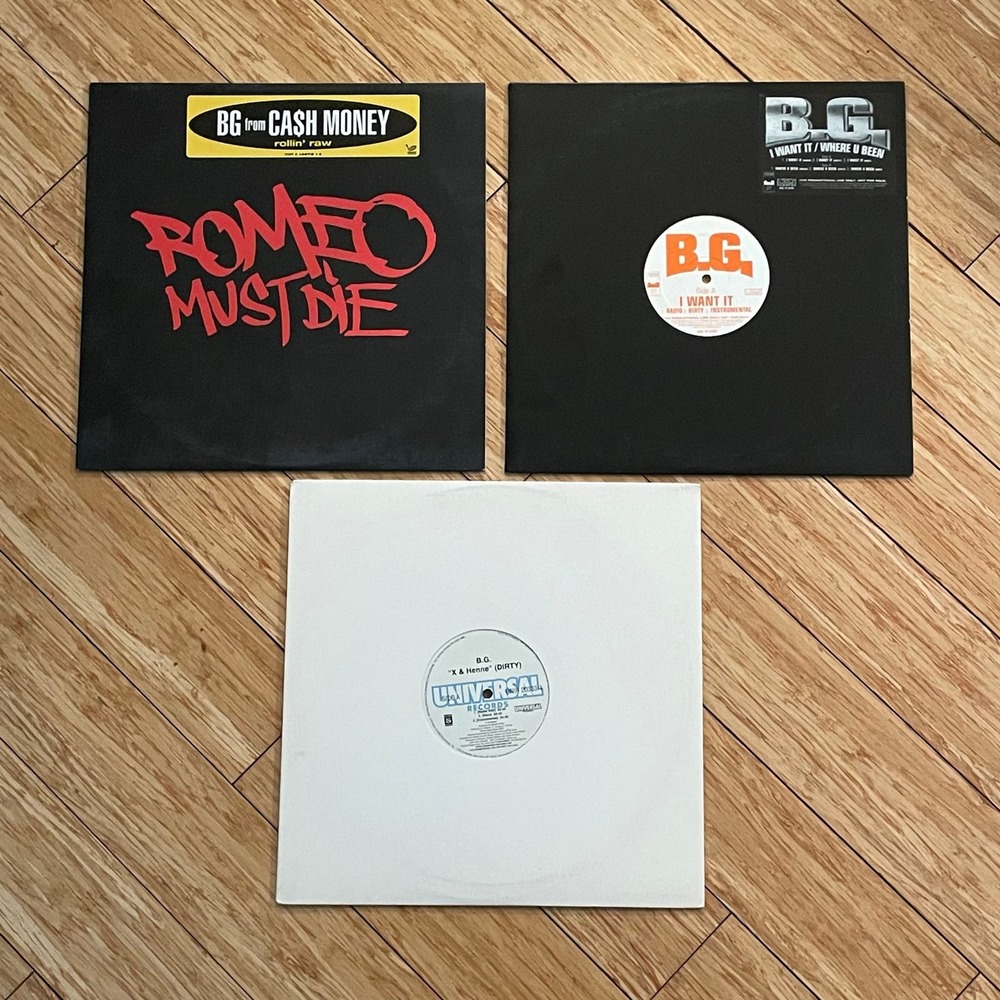 Lot of 3 B.G. 12" Vinyl Records Singles rap hip hop juvenile hot boyz lil wayne